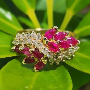 14k Gold EFFY Ruby & Diamond Ring